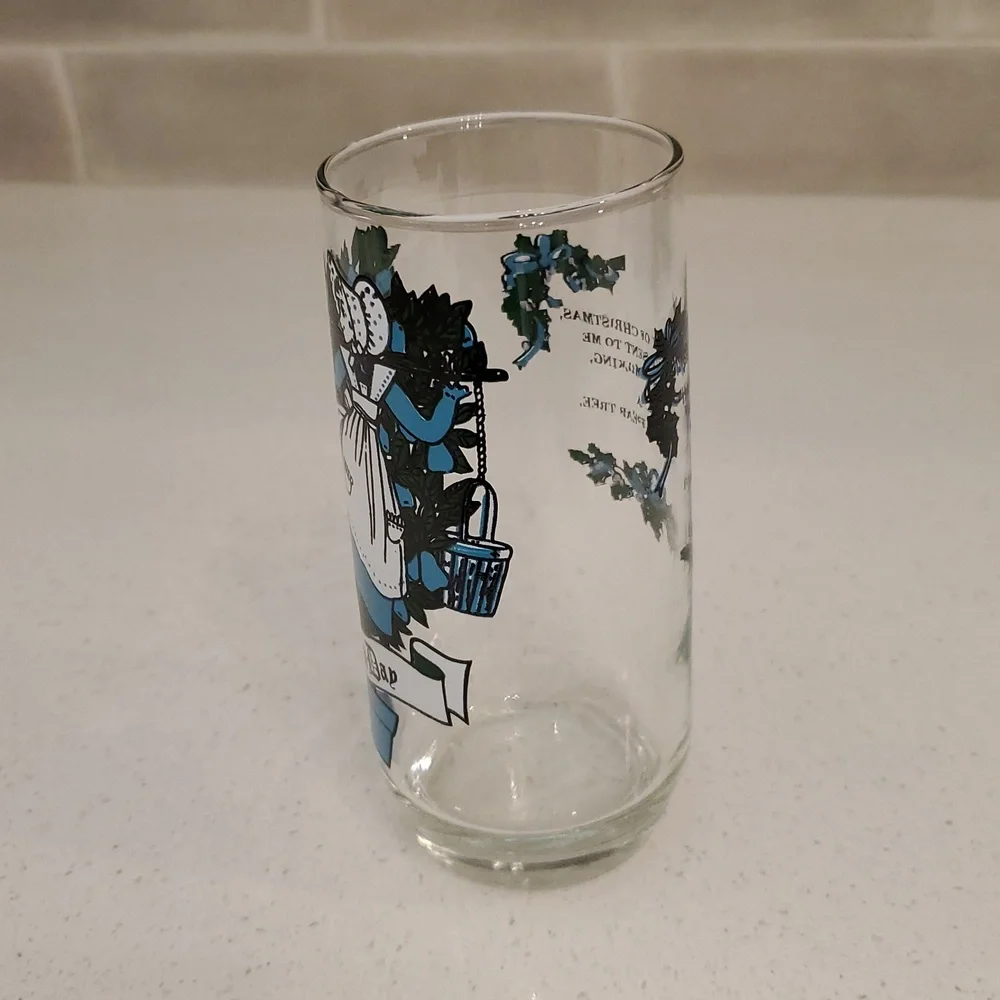 Vintage 12 Days of Christmas 8th Day Glass